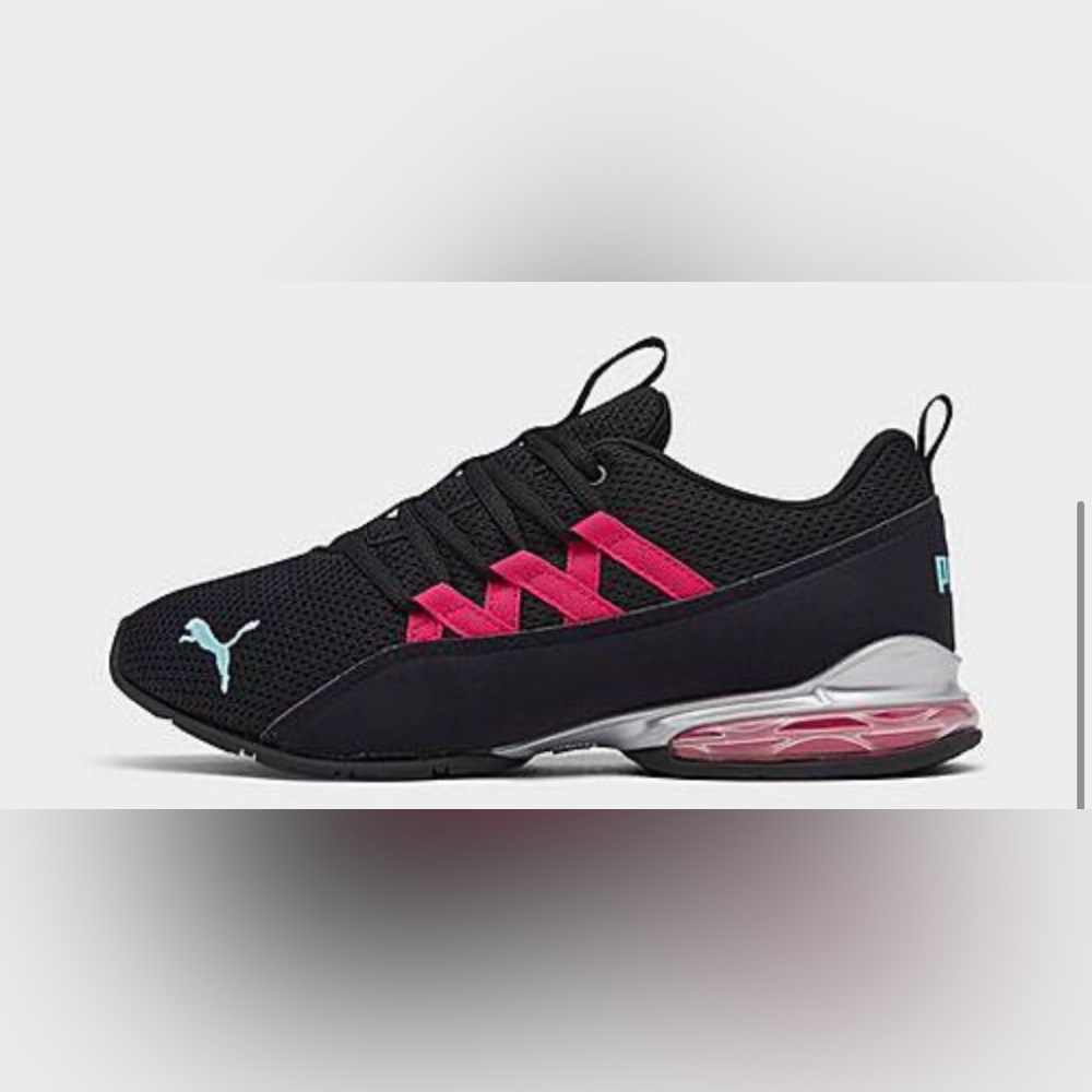 Puma Riaze Pop Black / Pink Mesh Sneakers Size 8.5. Wears like a wide Softfoam